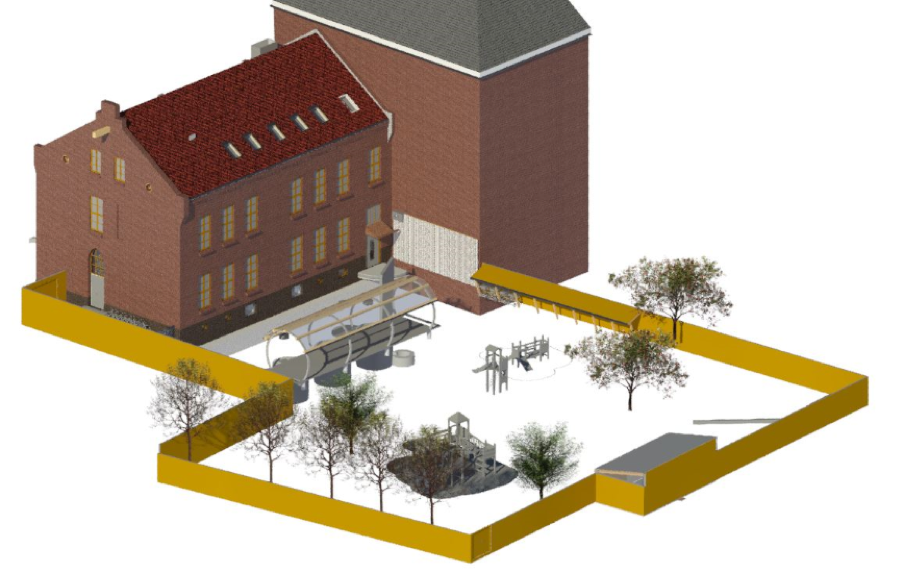 Figur 1: Bilde fra Revit, bakgård.